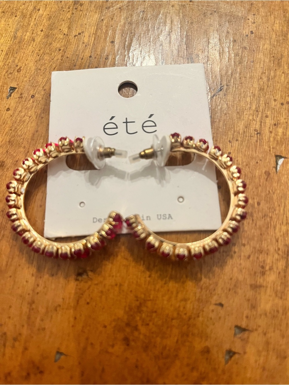Ete pink hoop earrings